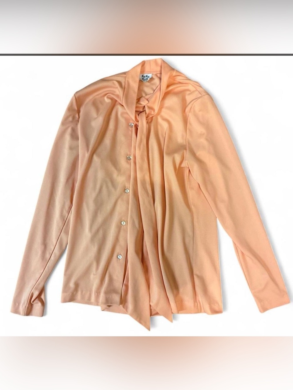 Peach Tie-Neck Blouse - Women